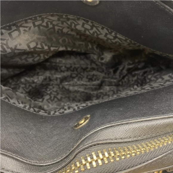 DKNY Black Textured  Top Zip Tote Handbag - Picture 13 of 16